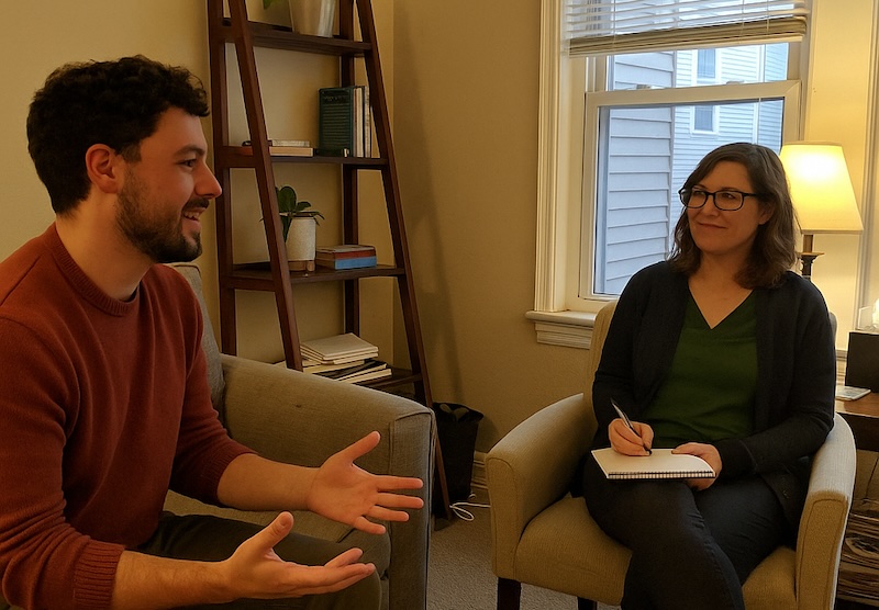 Therapist and client in session